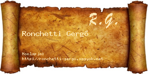 Ronchetti Gergő névjegykártya